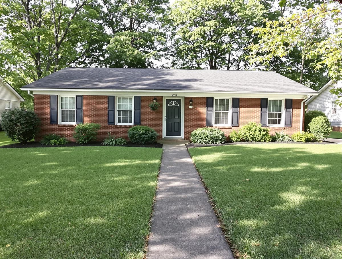 Same Irmo brick ranch with debris cleared, yard listing-ready